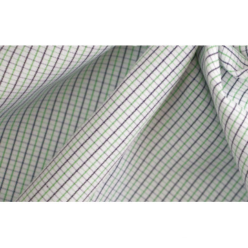 Green/Navy Small Thin Checks Yanr Dyed Fabric Shirting